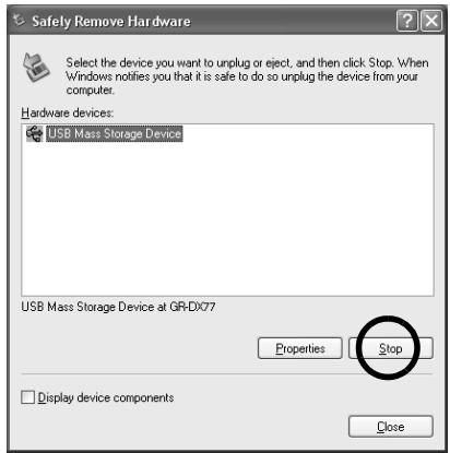 JVC GZ-MC200 - Déconnexion du câble USB - 2