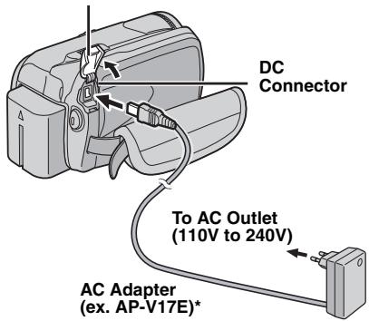 JVC GZ-MG47E - Charge the battery pack by connecting to the AC adapter. - 1
