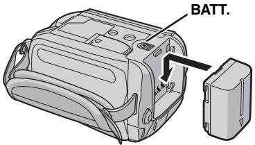 JVC GZ-MG47E - Attach the battery pack. - 1
