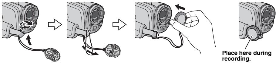 JVC GZ-MG47E - Attaching the Lens Cap - 1