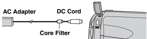JVC GZ-MG47E - Attaching the Core Filter - 1