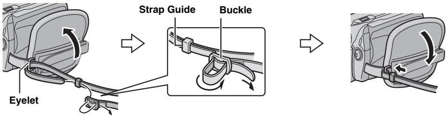 JVC GZ-MG47E - Attaching the Shoulder Strap - 1