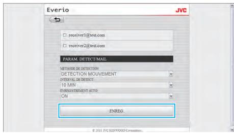 JVC GZ-EX215BEU - 3Après avoir effectué les modifications, cliquez sur "ENREG." - 1