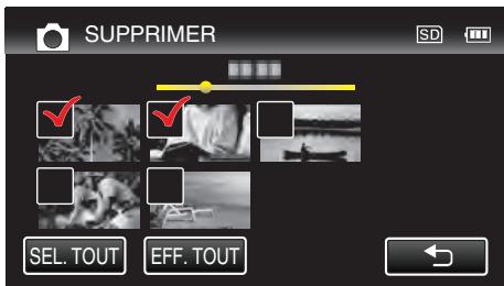 JVC GZ-EX215BEU - Appuyez sur les fichiers à effacer. - 2