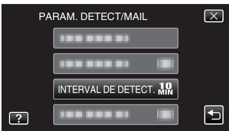 JVC GZ-EX215BEU - Régler l'intervalle de détction de cetteamera (PARAM. DETECT/MAIL) - 4