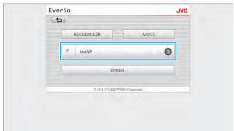 JVC GZ-EX215BEU - Pour modifier (ou supprimer) un enregistrement “POINTS D'ACCES” - 2