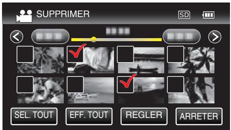JVC GZ-EX215BEU - Appuyez sur les fichiers à effacer. - 3