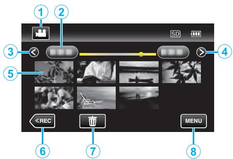 JVC GZ-EX215BEU - Touches de fonctionnement pour la lecture de videos - 1