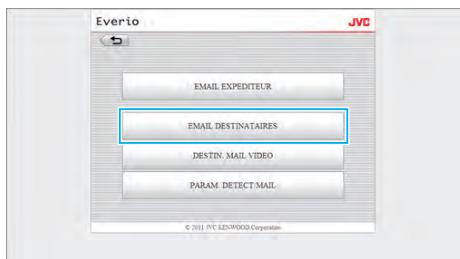JVC GZ-EX215BEU - Pour modifier ou supprimer un "EMAIL DESTINATAIRES" - 2