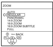 JVC LT-26C31SUE - Press the ZOOM button to display the ZOOM menu - 1