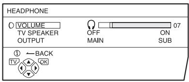 JVC LT-26C31SUE - Press the / buttons to choose HEADPHONE. Then press the OK button - 1