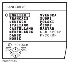 JVC LT-26C31SUE - Choose LANGUAGE, then press the OK button - 1