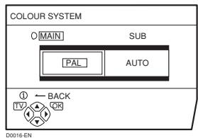 JVC LT-26C31SUE - Choose COLOUR SYSTEM. Then press the OK button - 1