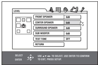 JVC XV-N512S - To set the speaker level - 1