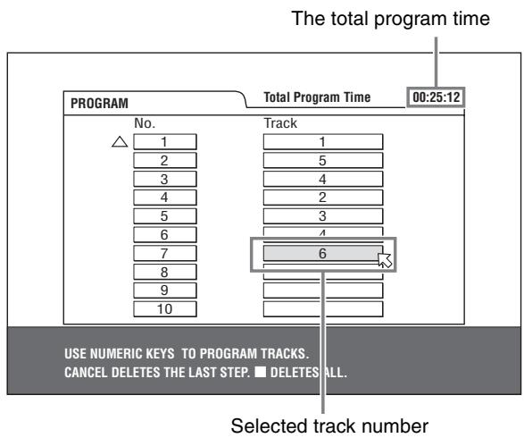 JVC XV-NP10S - Press the numeric buttons to specify tracks in the desired order. - 1