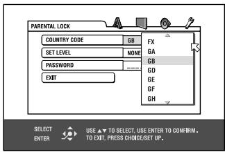 JVC XV-NP10S - Press ▲/▼ to select the country code. - 1