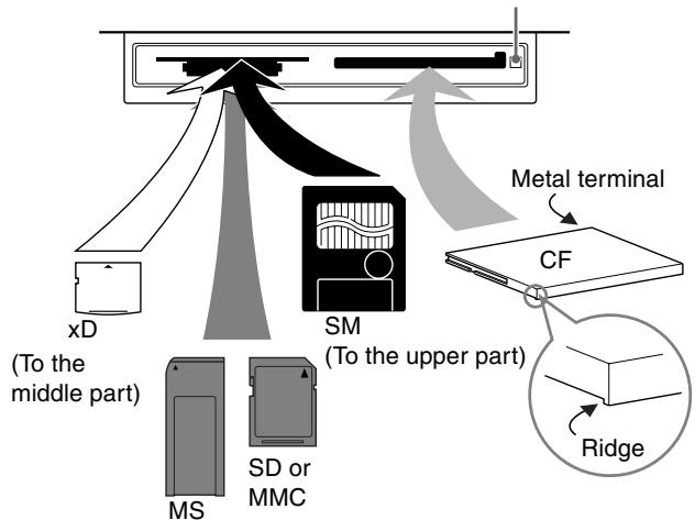 JVC XV-NP10S - Notes for inserting and removing memory cards - 2