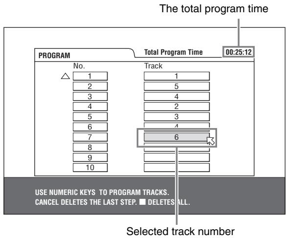 JVC XV-N210B - Press the numeric buttons to specify tracks in the desired order. - 1