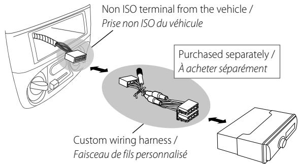 JVC KD-R311 - When the connector on the vehicle side is NOT a ISO terminal (different terminal as this unit) / Lorsque le connecteur du côté vehicule N'est PAS une prise ISO (terminal différent que cet apparéil) - 1