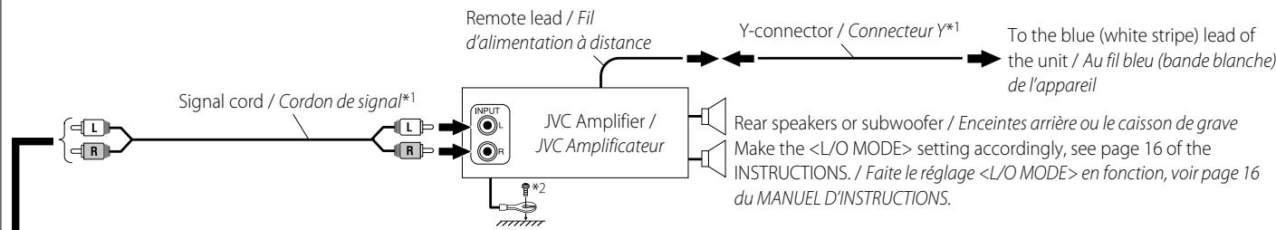 JVC KD-R311 - Connecting the external amplifier or subwoofer / Connexion d'amplificateurs extérieurs ou d'un caisson de grave - 1