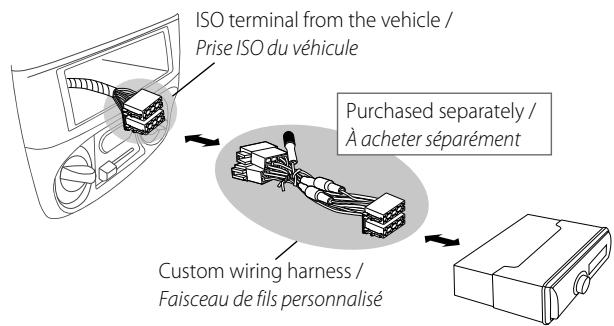 JVC KD-R311 - When the connector on the vehicle side is a ISO terminal (same terminal as this unit) / Lorsque le connecteur du cote vehicule est une prise ISO (meme terminal que cet apparéil) - 2