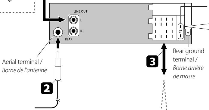 JVC KD-R311 - Connecting the external amplifier or subwoofer / Connexion d'amplificateurs extérieurs ou d'un caisson de grave - 2