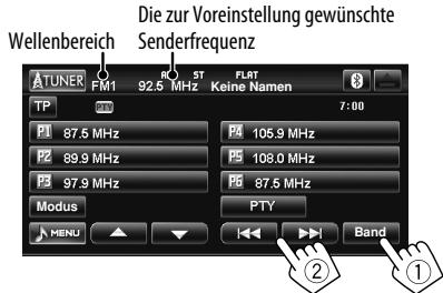 JVC KW-NT1 - Stimmen Sie einen als Festsender einzugebenden gewünschten Sender ab. - 1