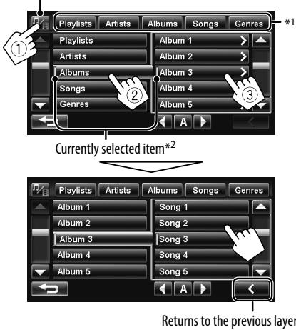 JVC KW-NT1 - Music menu: - 1