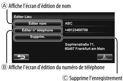 JVC KW-NT1 - Choisissez le point enregistré que vous souhaitez éditer. - 5