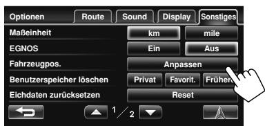 JVC KW-NT1 - Justieren der Fahrzeugposition - 3