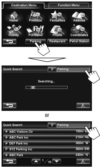 JVC KW-NT1 - Select one of the [Quick Search] buttons whose category you want to change. - 1