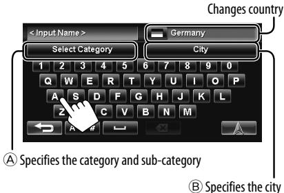 JVC KW-NT1 - Enter the POI name, then select from the list (page 19). - 1
