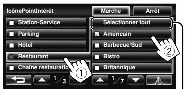 JVC KW-NT1 - Pour afficher/cacher les icônes des Points d'intérêt sur la carte - 3