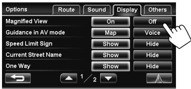 JVC KW-NT1 - To customize how the map is displayed at turns - 1
