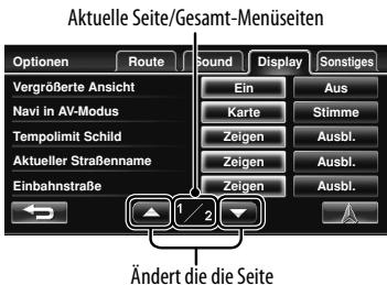 JVC KW-NT1 - Zum Ändern der Seite mit Menü/Liste - 1