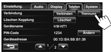 JVC KW-NT1 - Abtrennen eines Bluetooth-Handys - 2