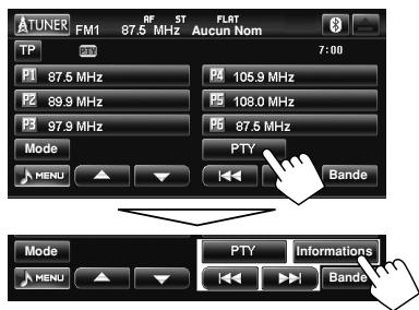 JVC KW-NT1 - Recherche d'un programme FM Radio Data System—Recherche PTY - 1