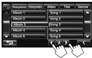 JVC KW-NT1 - Wählen Sie den Buchstaben oder die Ziffer am Anfang des Titels des zu suchenden Gegenstands. - 1