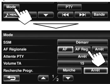 JVC KW-NT1 - Pour changer le réglage de la poursuite de réception en réseau - 1