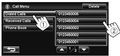 JVC KW-NT1 - From dialed calls - 1