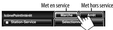 JVC KW-NT1 - Pour afficher/cacher les icônes des Points d'intérêt sur la carte - 4