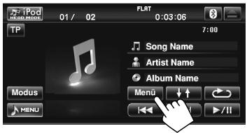JVC KW-NT1 - Wählen eines Tracks/Videos aus dem Menü am iPod/iPhone - 1