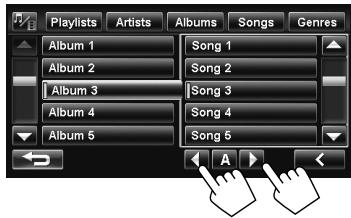 JVC KW-NT1 - Select the alphabet or number of the beginning of the item's title you want to search. - 1