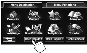 JVC KW-NT1 - Choisissez une des touches [Rech Rapide] pour enregistrer la catégorie. - 1