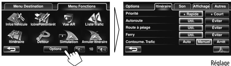 JVC KW-NT1 - Options du menu de navigation - 1