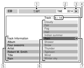 JVC KW-NT1 - Disc information shown on the external monitor - 1