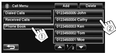 JVC KW-NT1 - From phone book - 1