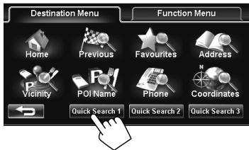 JVC KW-NT1 - Select one of the [Quick Search] buttons to register the category. - 1