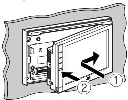 JVC KW-NT1 - Bringen Sie das Monitorfeld an. - 1