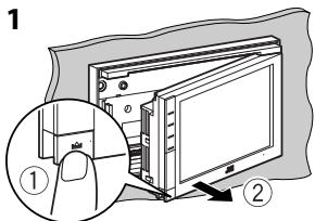 JVC KW-NT1 - Retrait/fixation du panneau du moniteur - 1